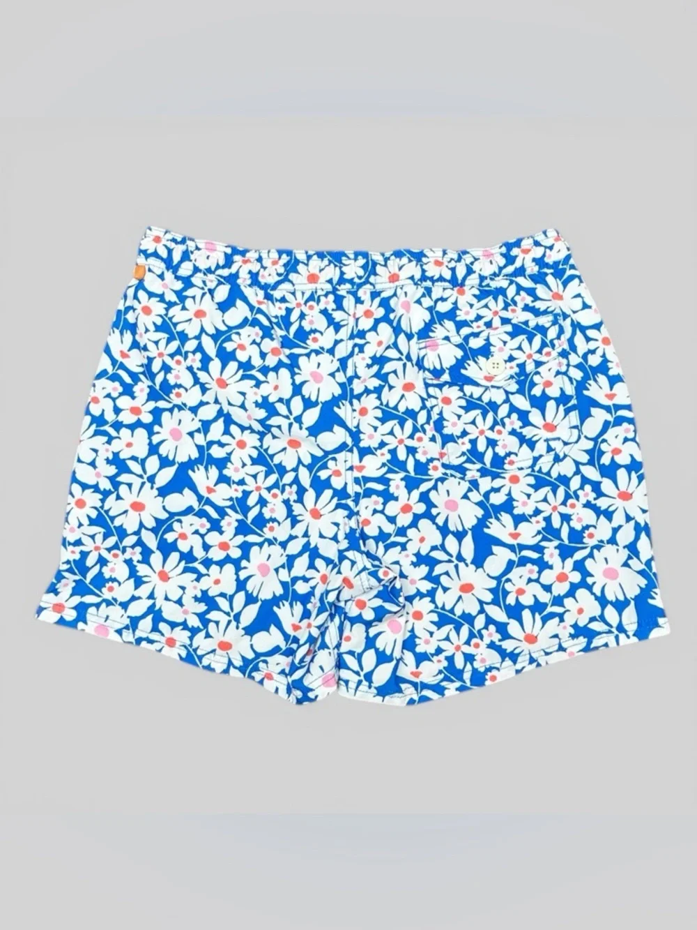 J.Crew Men’s 6” Swim Trunks Blue White Floral Print Drawstring Size Large L